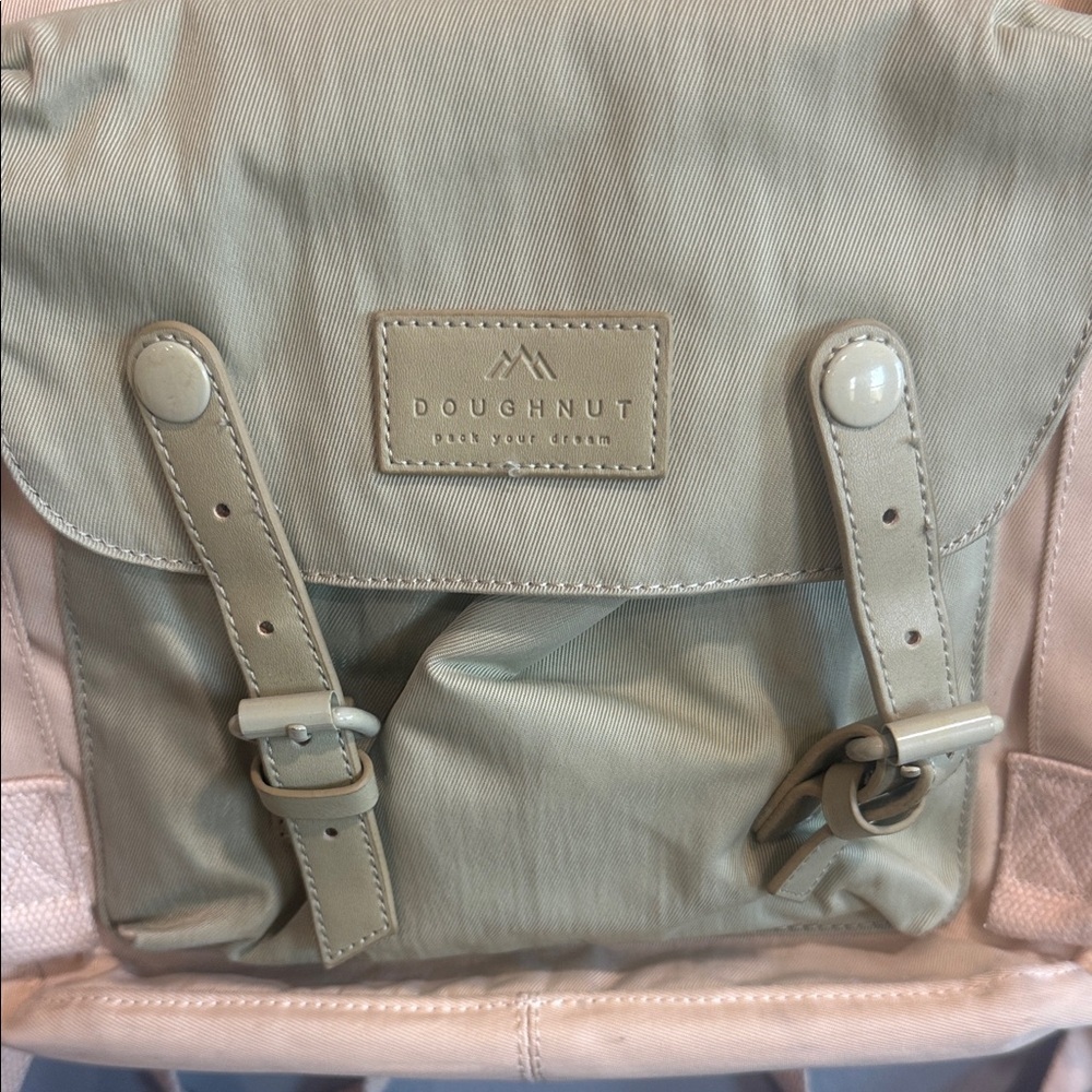 Stylish Cream and Green Backpack - Picture 2 of 5